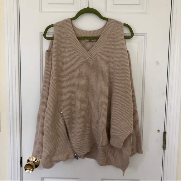 All Saints Oatmeal Able Open Shoulder Sweater - Picture 3 of 4